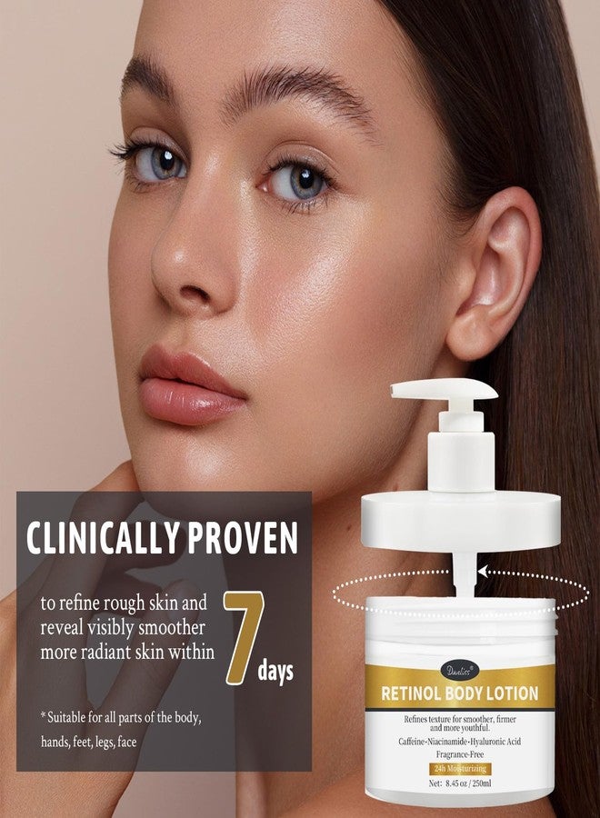danliss Retinol Body Lotion Fragrance-Free, Anti-Aging Firming Body Cream and Face Moisturizer with Niacinamide Hyaluronic Acid & Shea Butter, Helps Diminish the Look of Crepey Skin for Women & Men 8.45 oz - Image 3